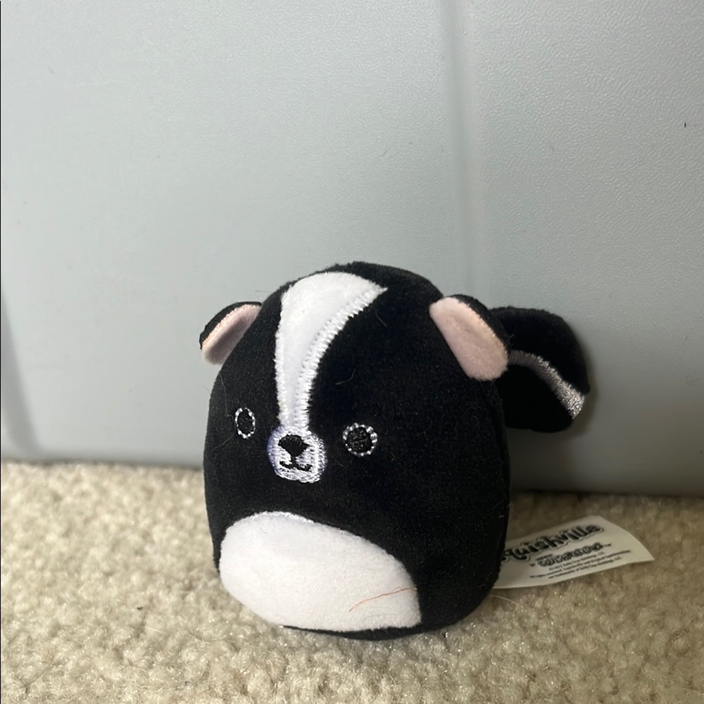 Micro Squishmallows Black and White Skunk Plush